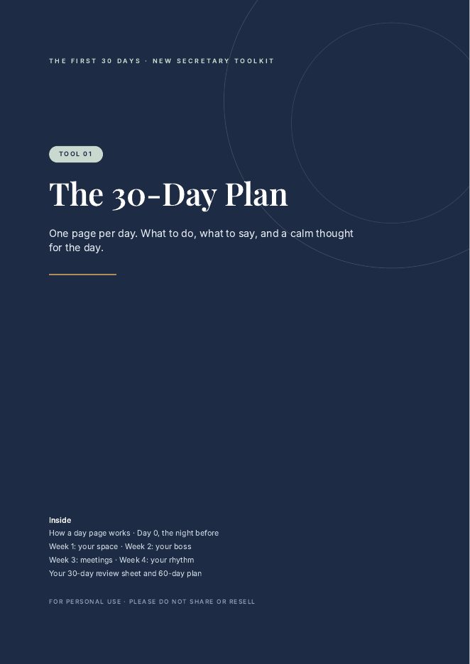 1. The 30-Day Plan