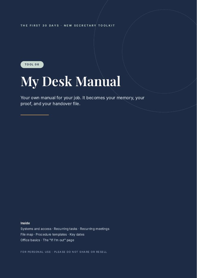 6. My Desk Manual