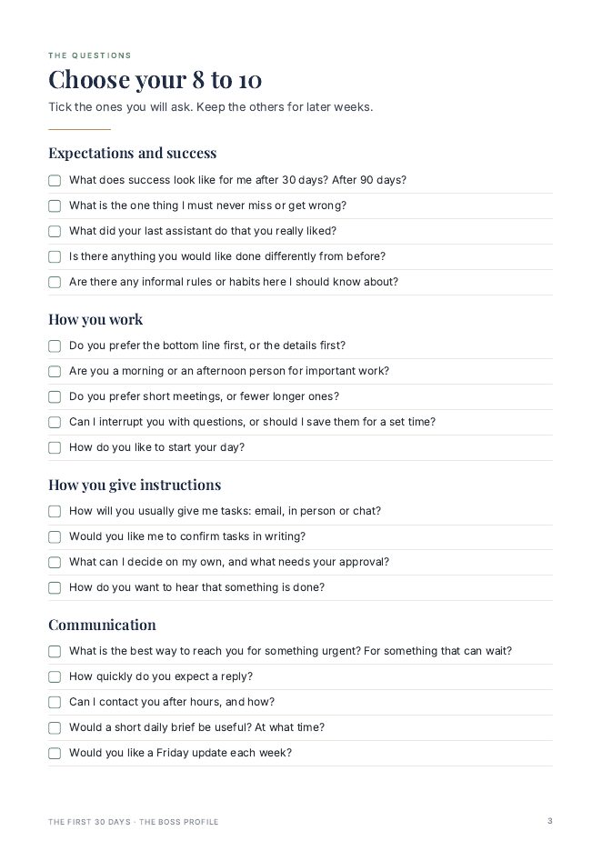 The Boss Profile: choose your 8 to 10